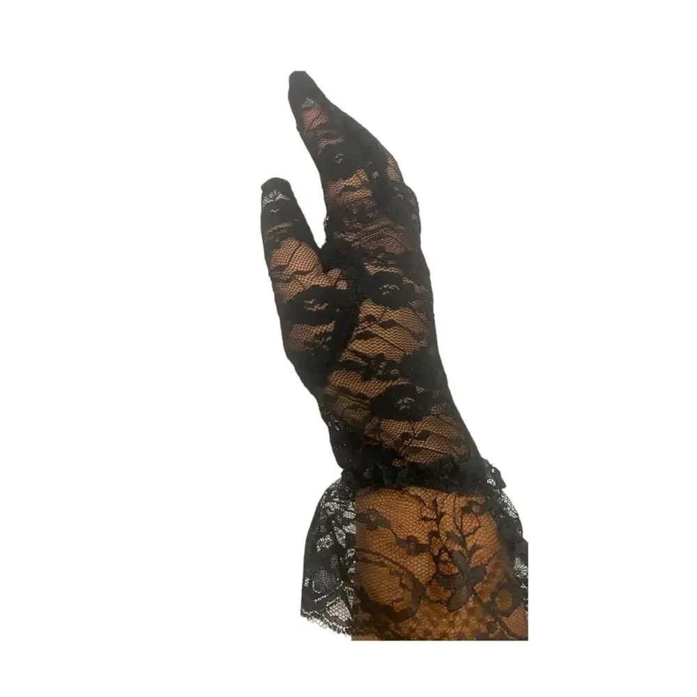 NWT Black Lace gloves Party Prom Vintage